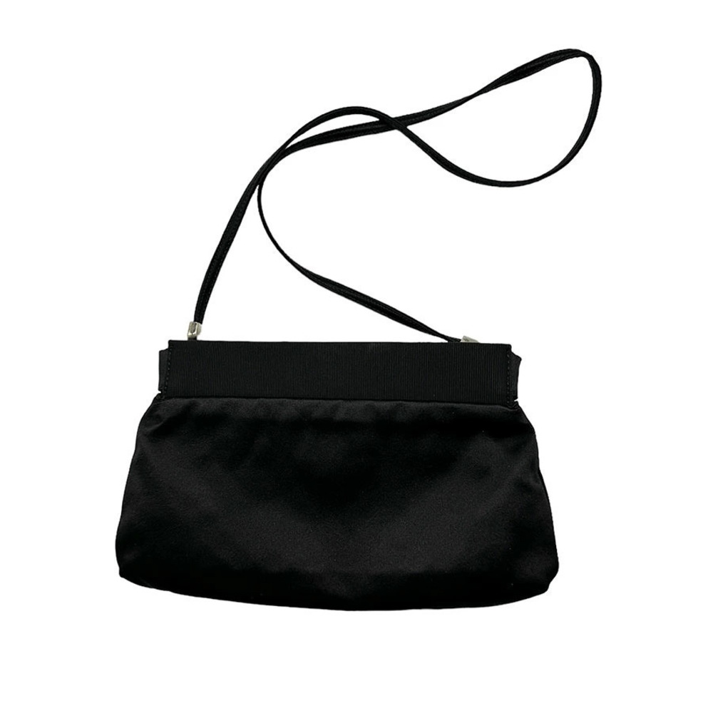 Salvatore Ferragamo rion bag Vara silver shoulder satin black Silver Black